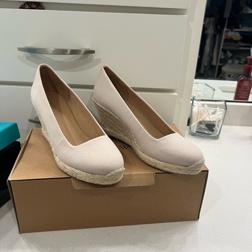 J. Crew Cream Wedge Shoes
